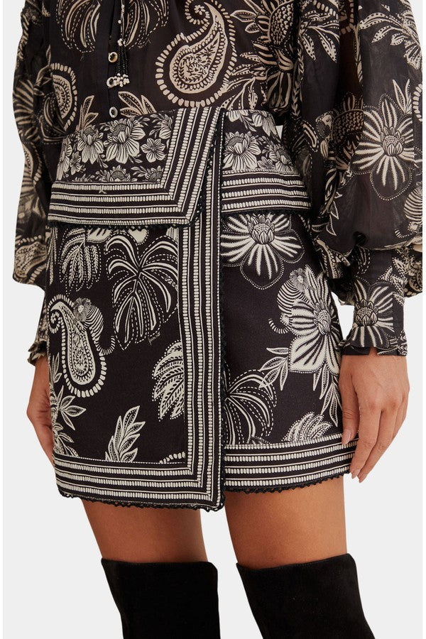 Pasley Bloom Black Skirt
