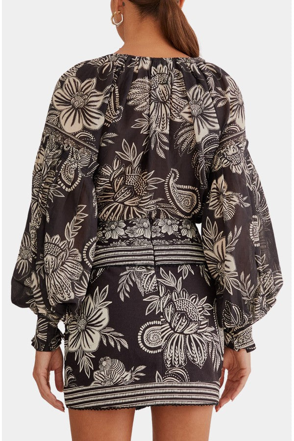 Pasley Bloom Black Skirt