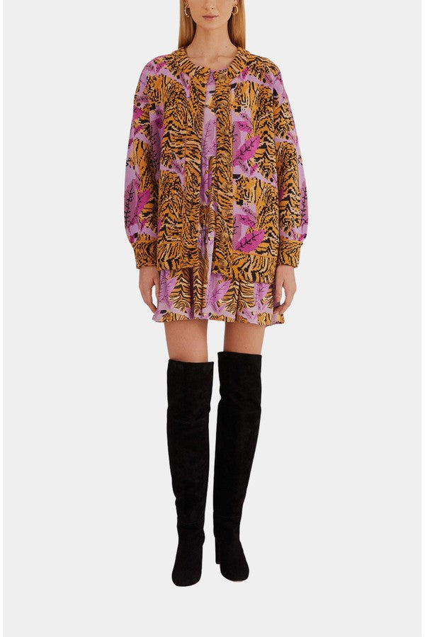 Tiger Leaves Knit Cardigan