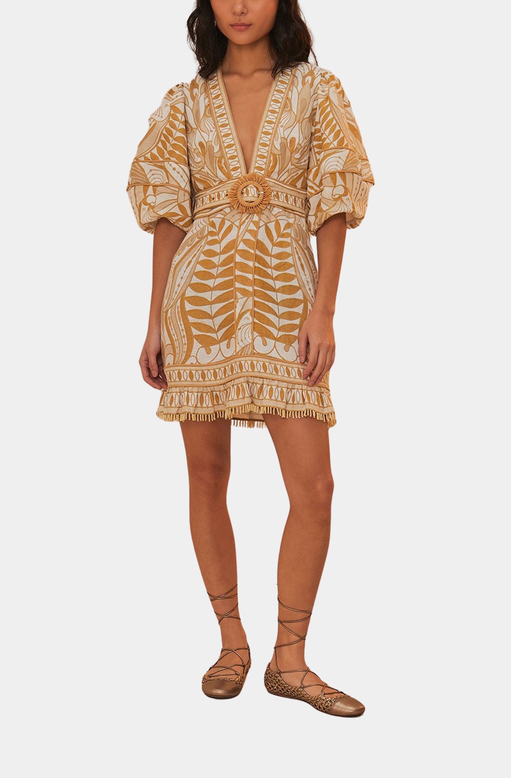 Lace Nature Short Sleeve Mini Dress