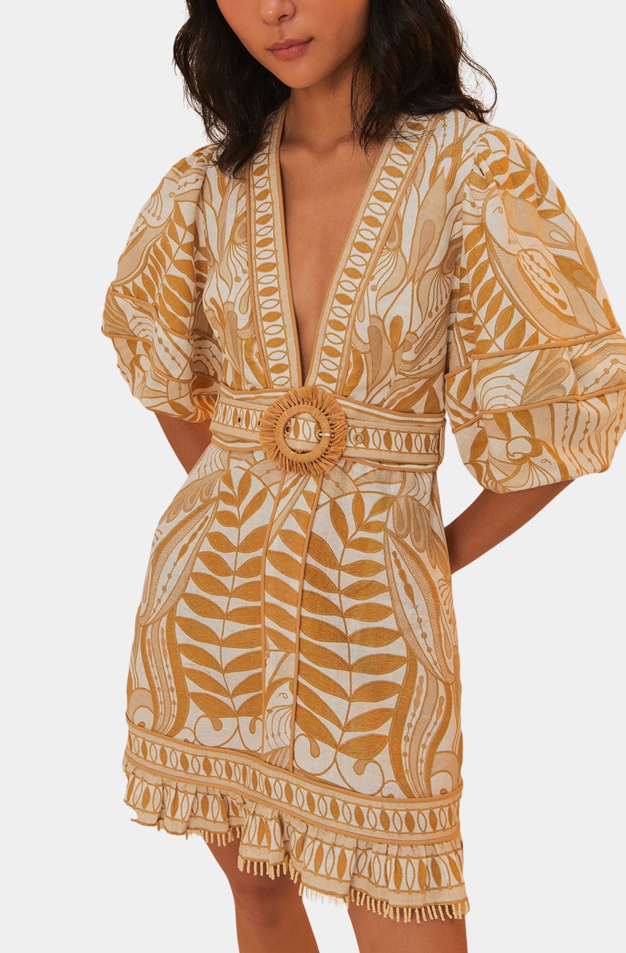 Lace Nature Short Sleeve Mini Dress