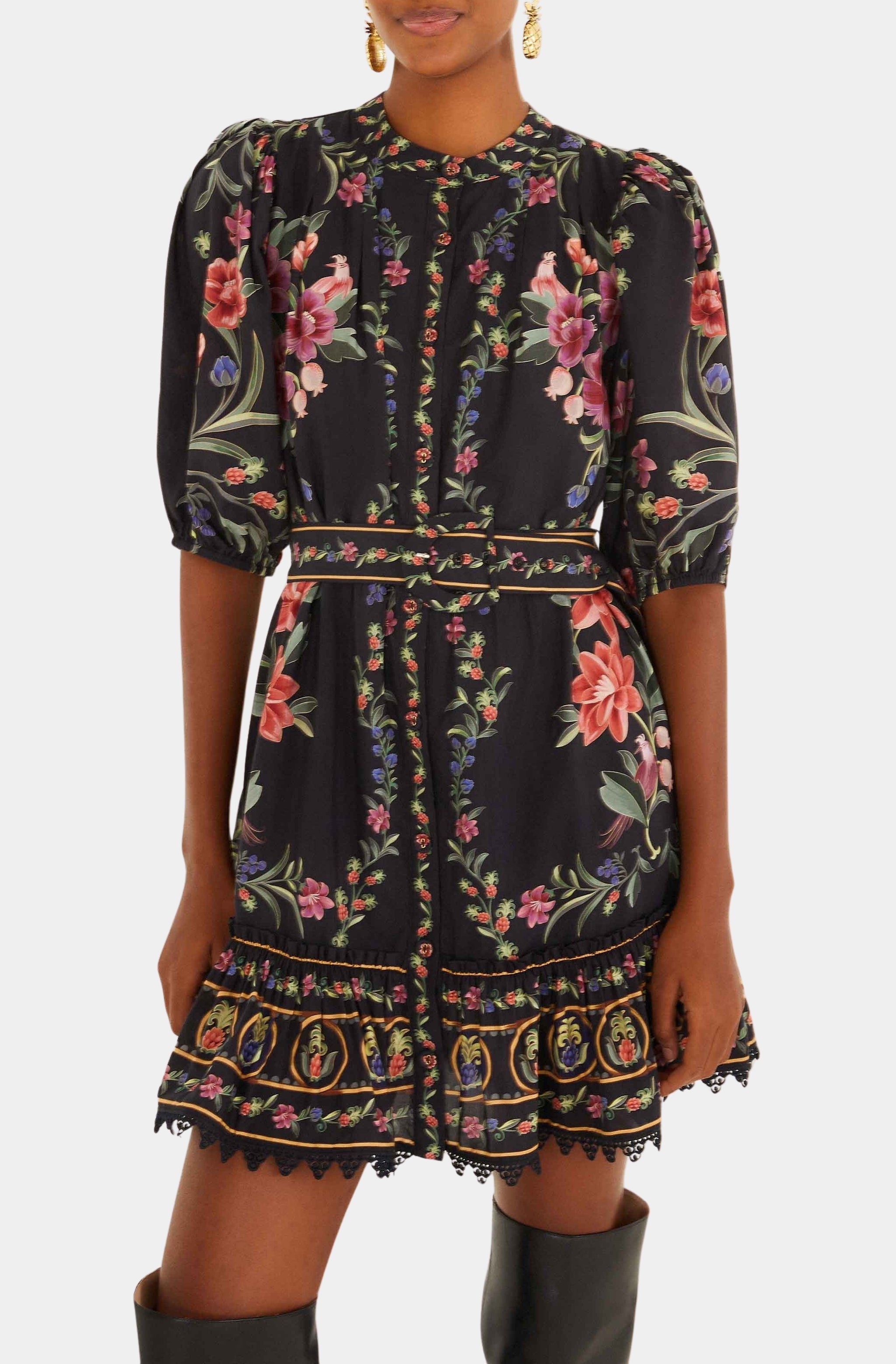 Belle Garden Black Mini Dress