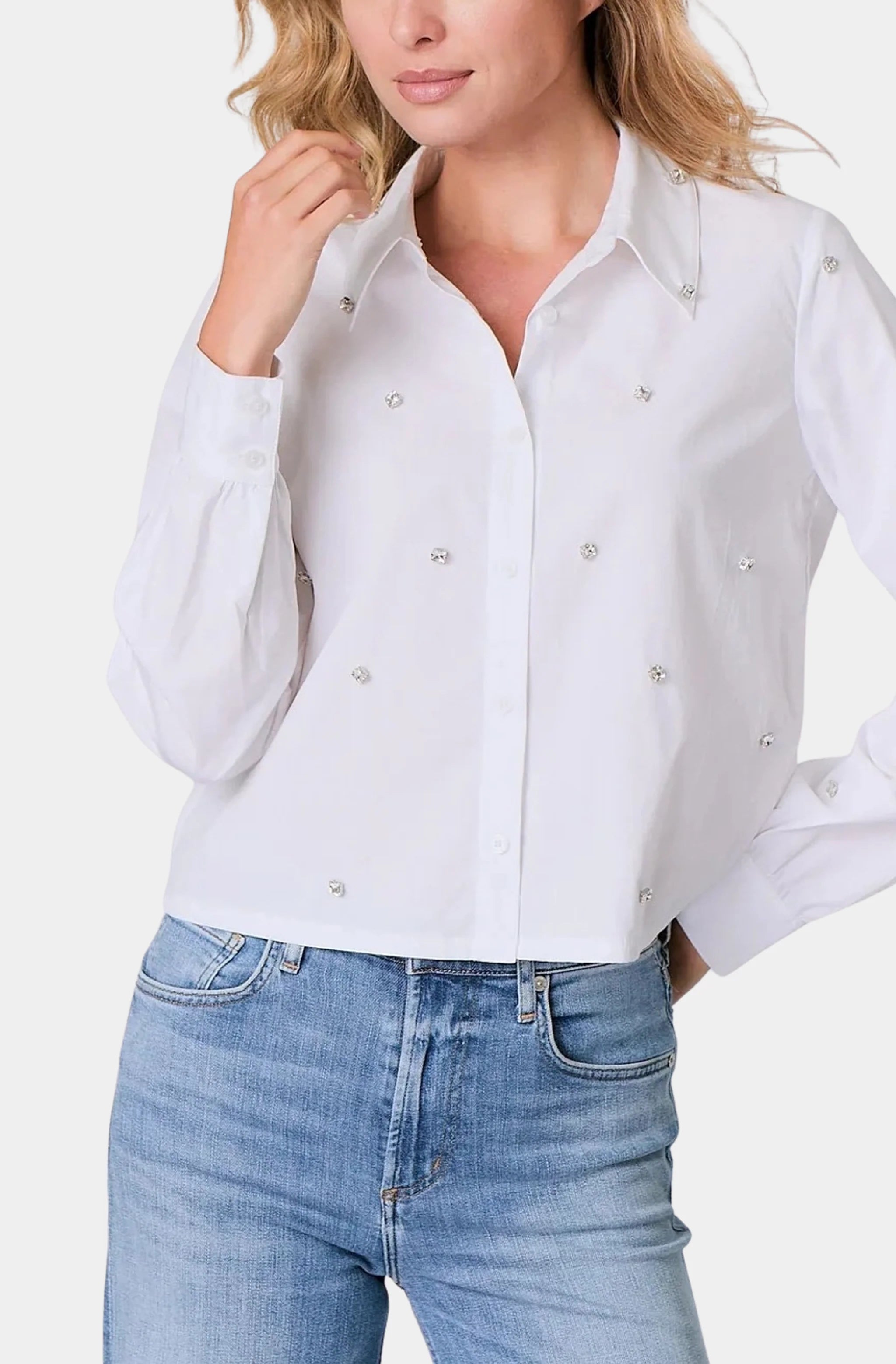 rhinestone dress shirt Statement Men's Long Sleeve Satin Shirt - Rhinestone Accents - Hunter Green - 2X
