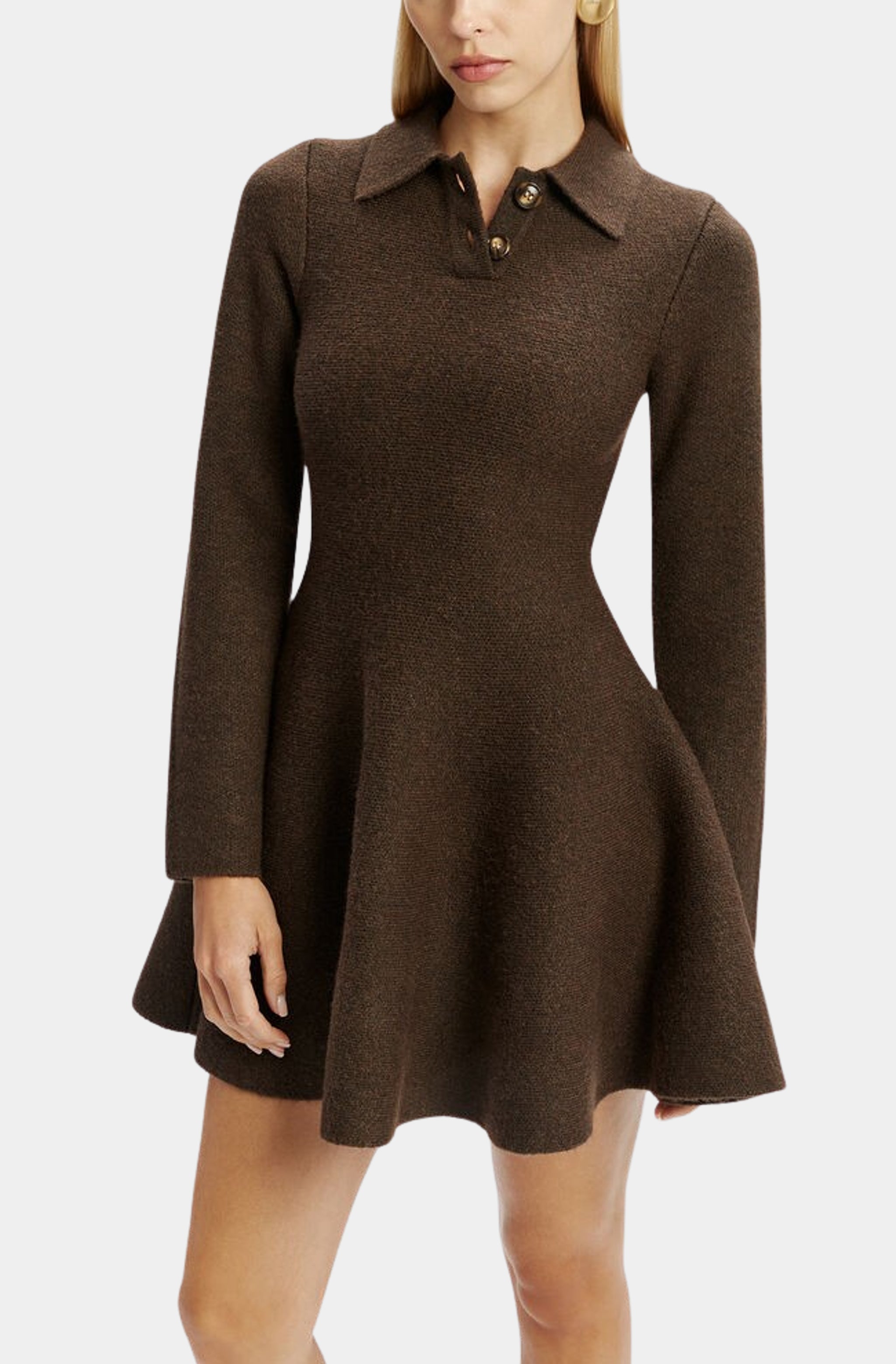 Bardot Lexter Long Sleeve Knit Dress Chocolate Bardot Lexter Long Sleeve Knit Dress Chocolate