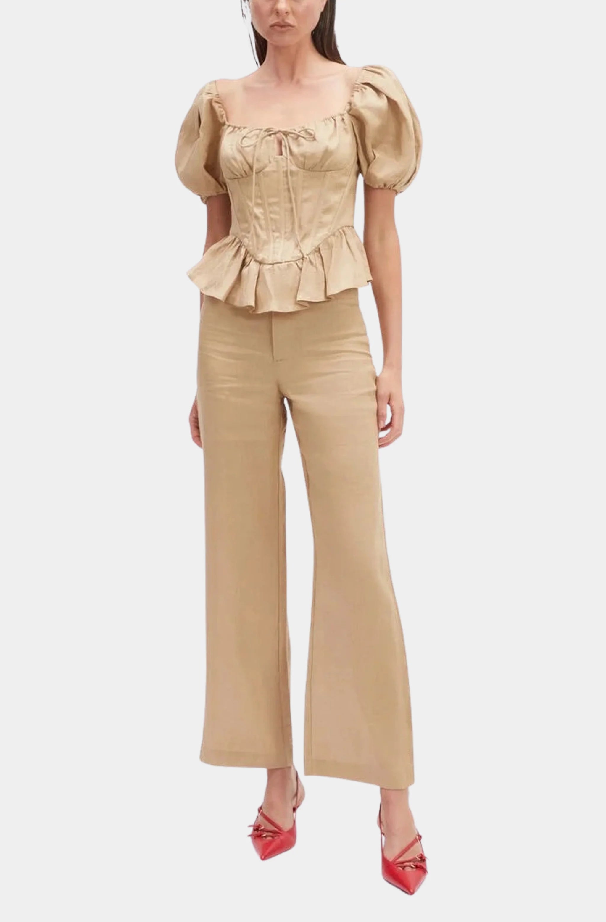 Esra Puff Sleeve Corset Top