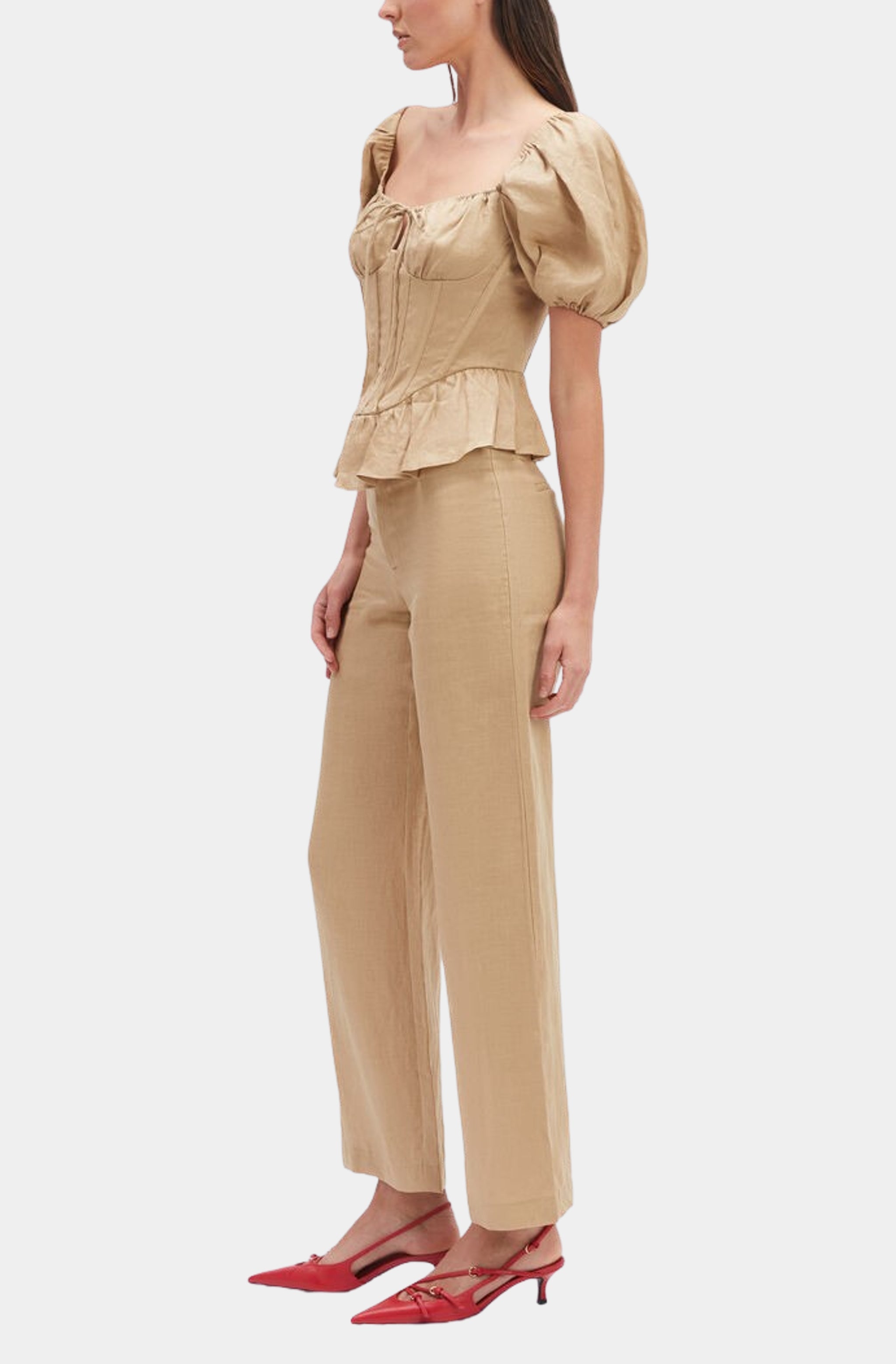 Esra Puff Sleeve Corset Top