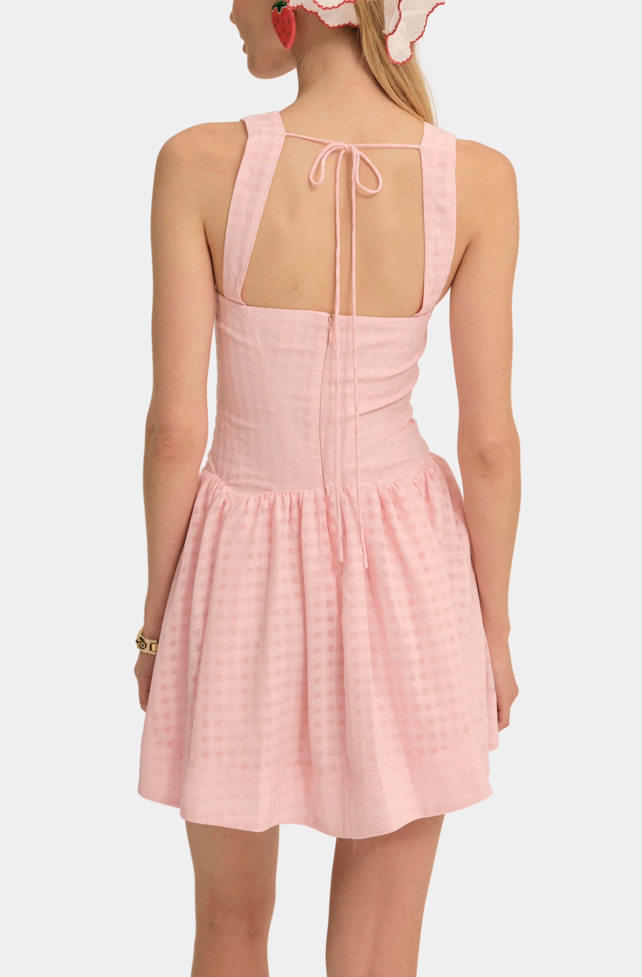pink gingham mini dress Ginny Gingham Mini Dress – Hemline Rice Village