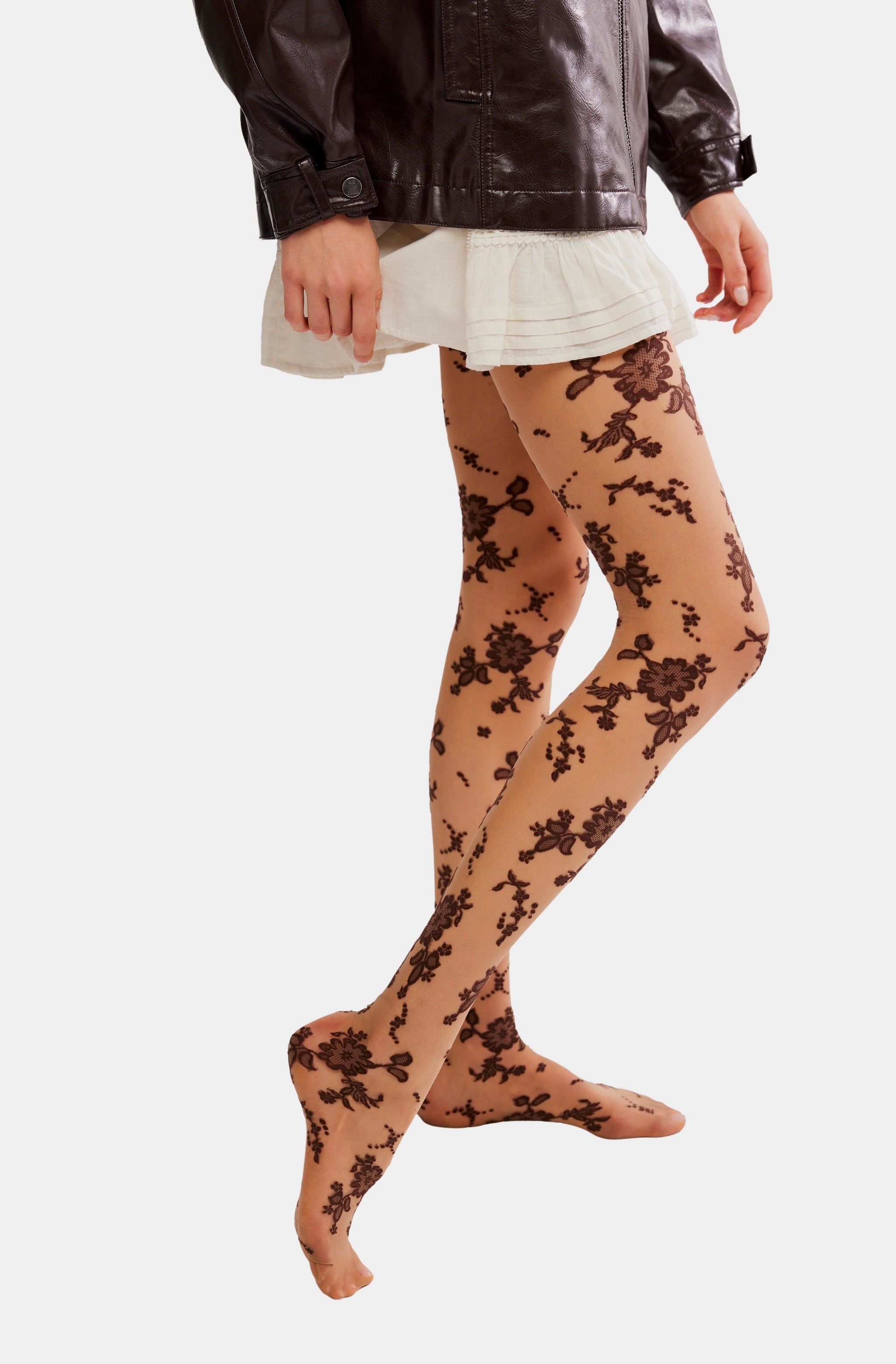 Flocked Floral Tight