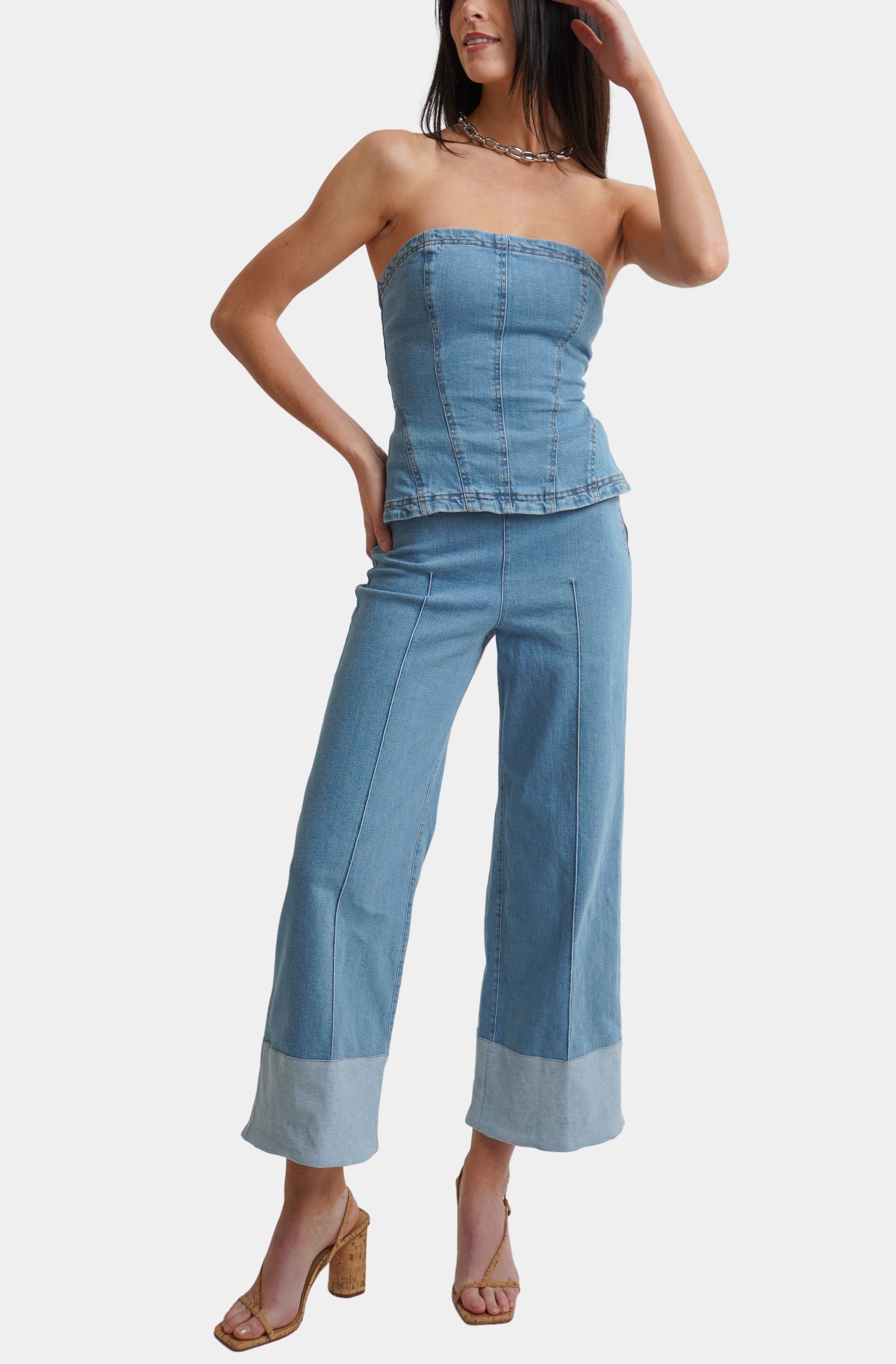 Calie Denim Top