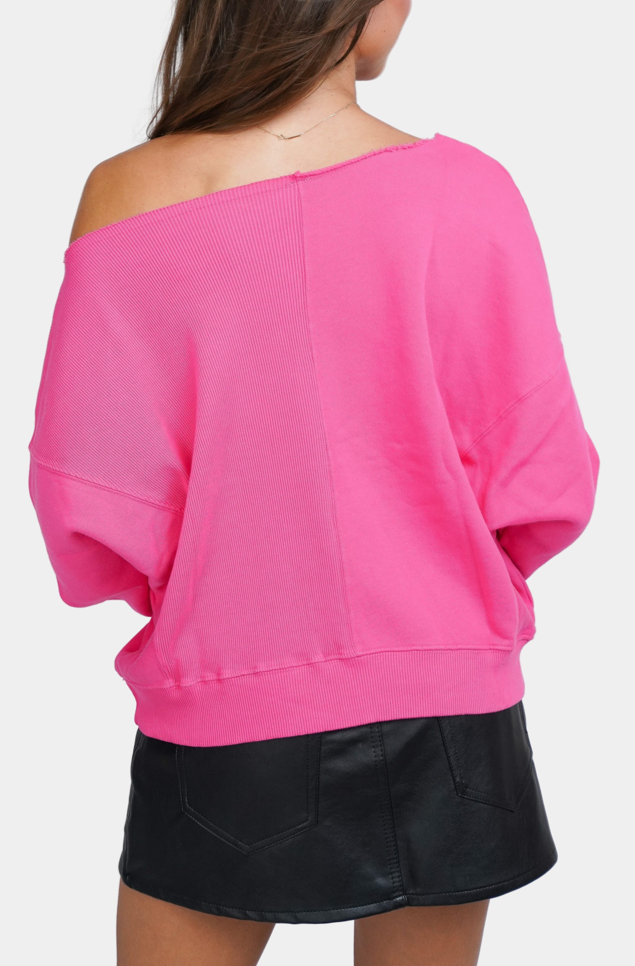 Rib Mix Boatneck Sweatshirt
