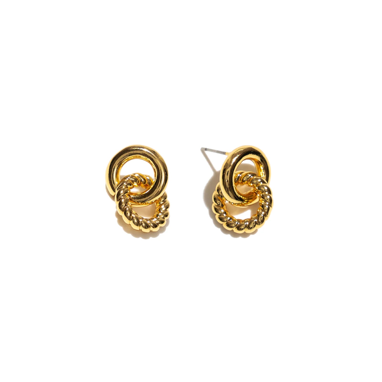 18K Gold Twisted Link Studs