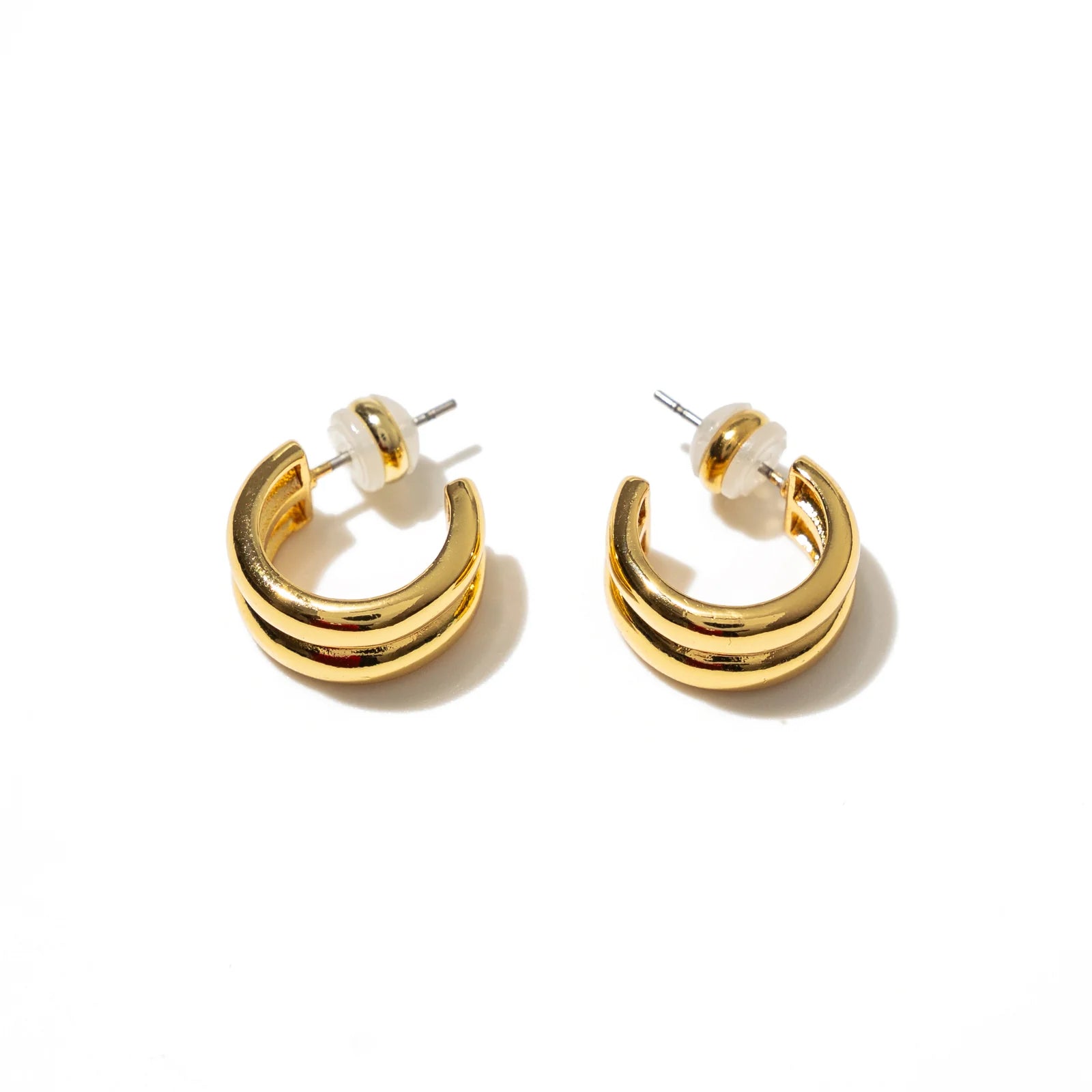 18K Gold Twin Mini Hoops