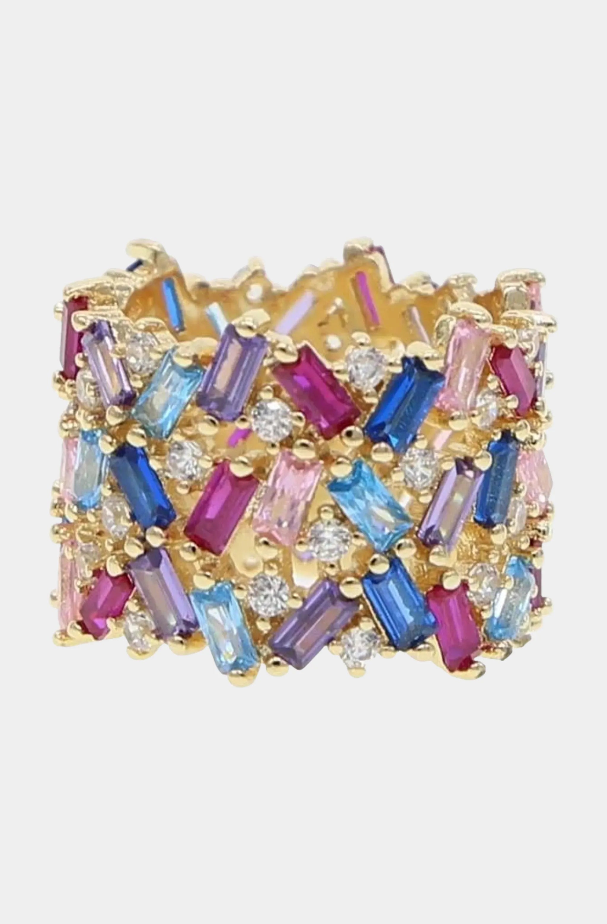 Stacie Rainbow Baguette Ring