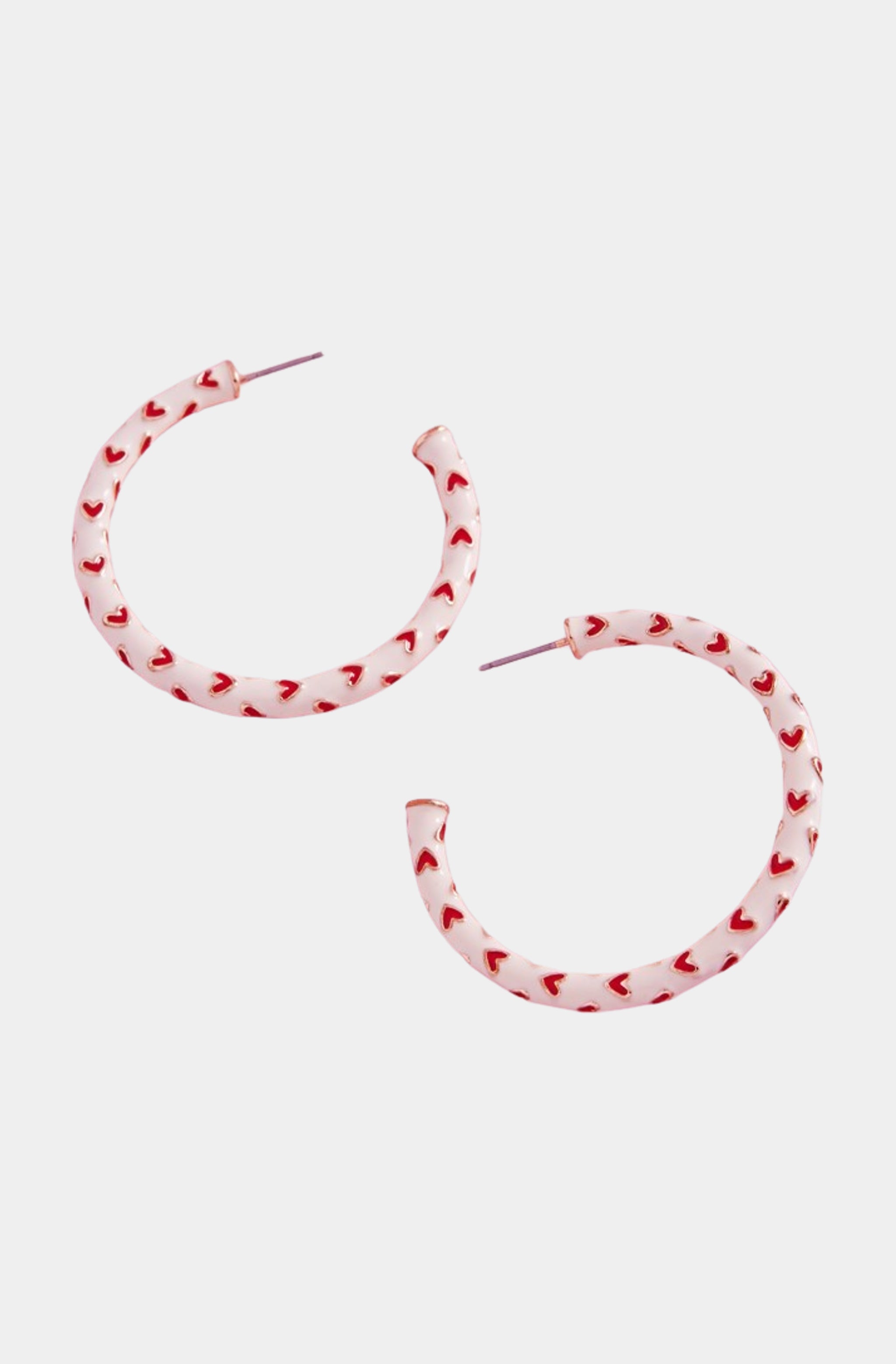 Valentines Day Enamel Hoop Earrings