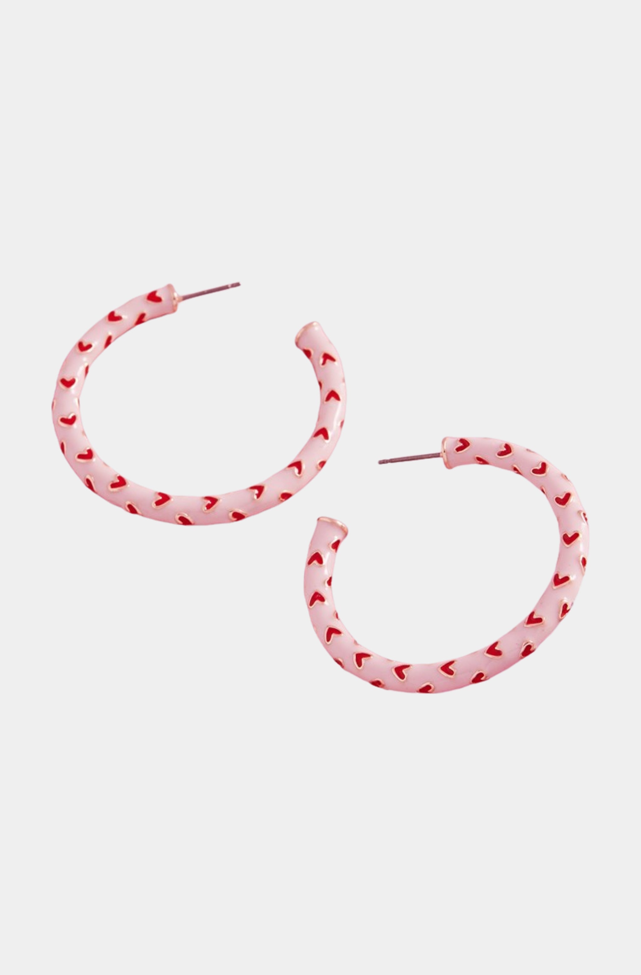 Valentines Day Enamel Hoop Earrings