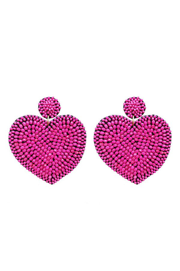 Glass Beaded Valentine's Day Earrings