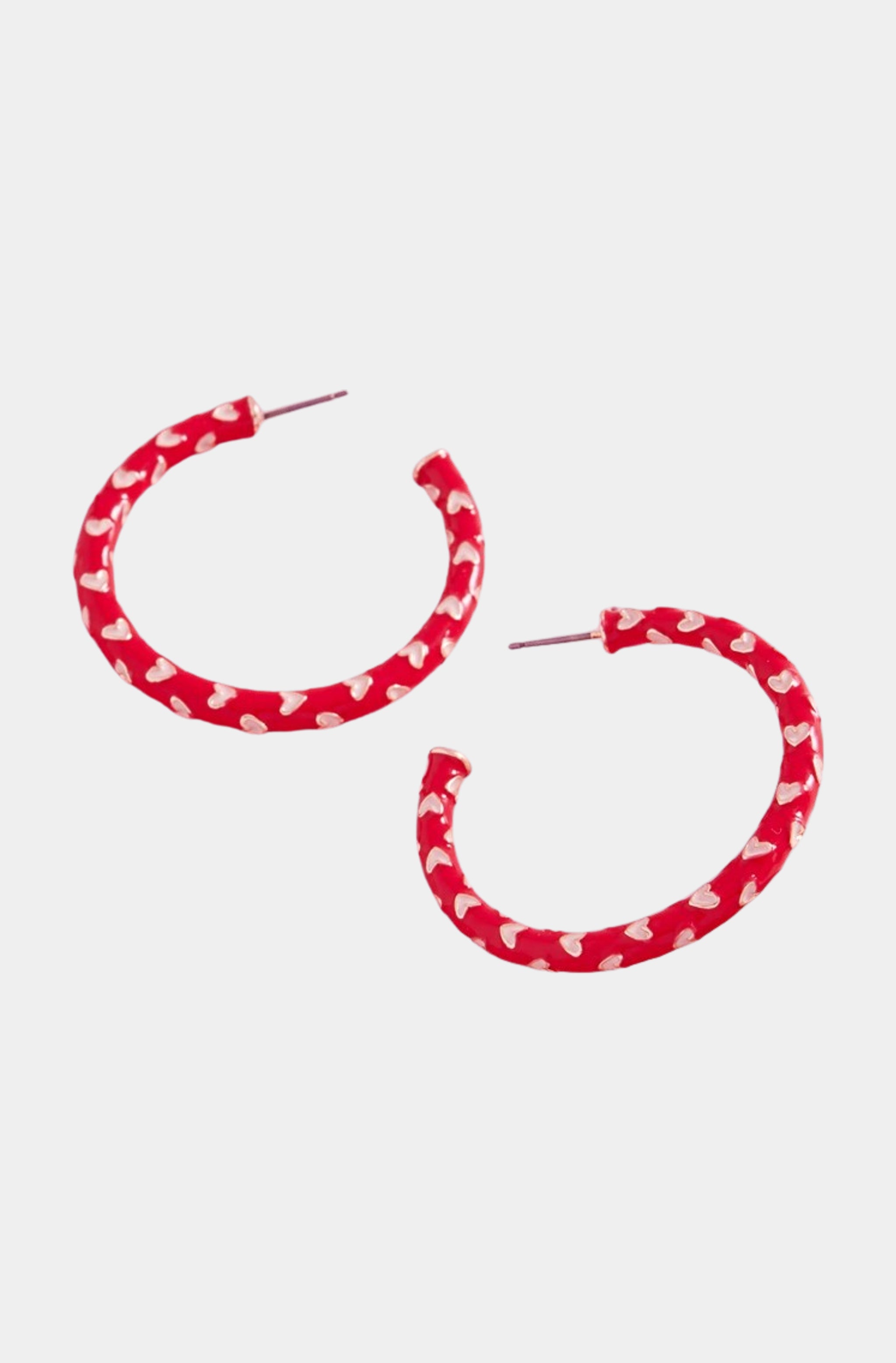 Valentines Day Enamel Hoop Earrings