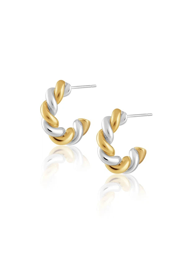 Sara Two Tone Twist Hoop