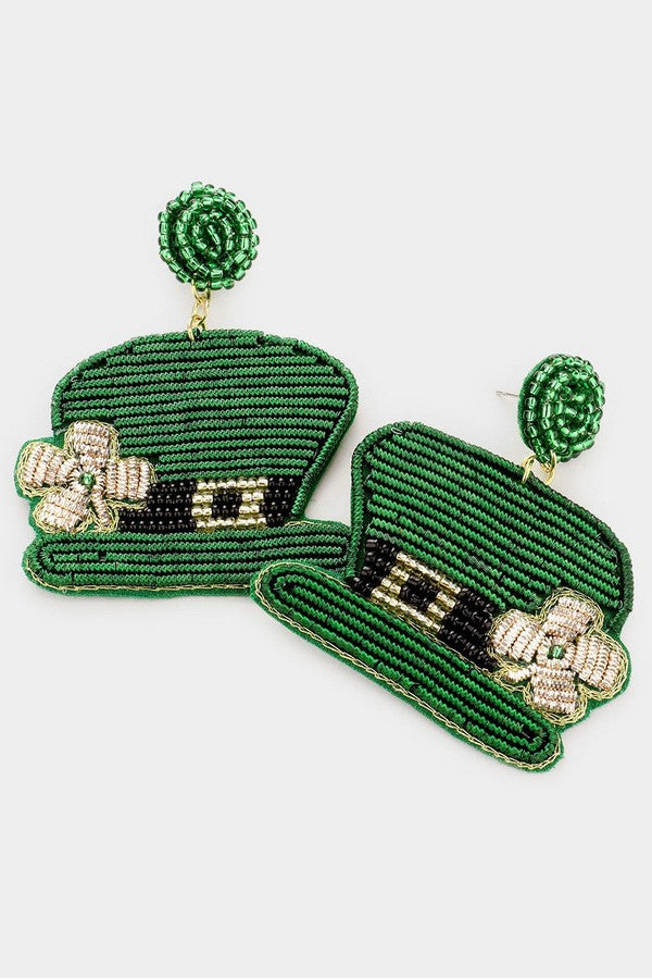 St. Patrick&#39;s Day Hat Earring