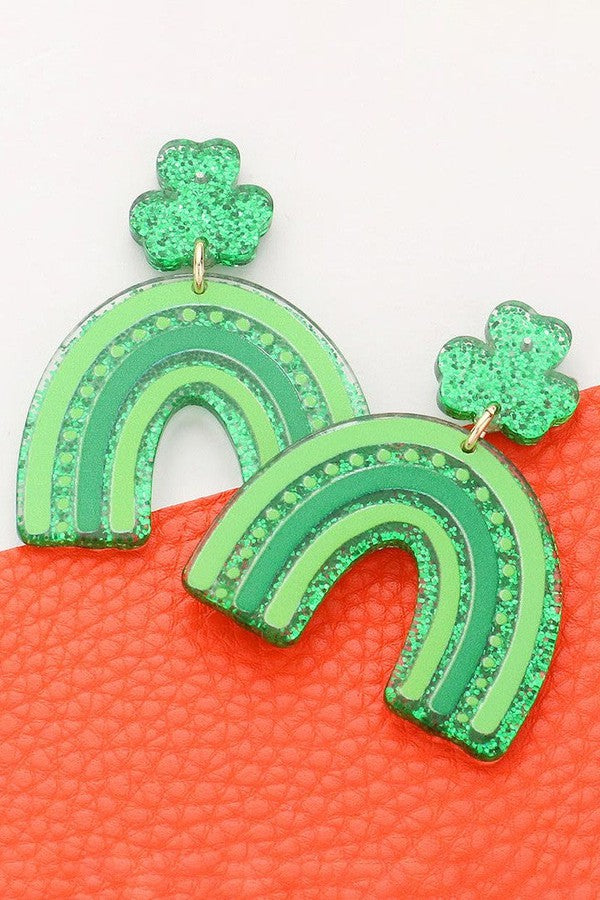 St. Patrick&#39;s Day Clover Arch Earrings