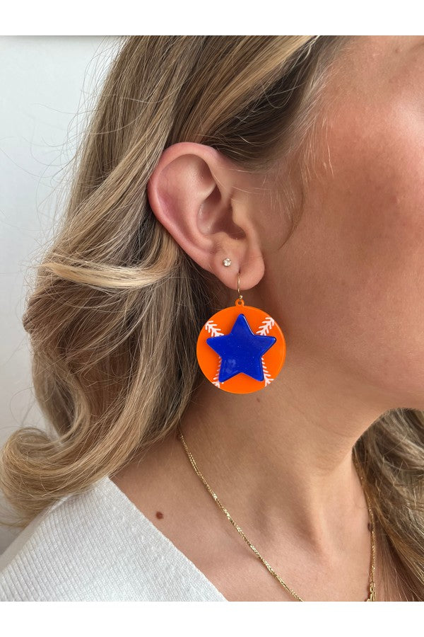 Astros Baseball Earrings