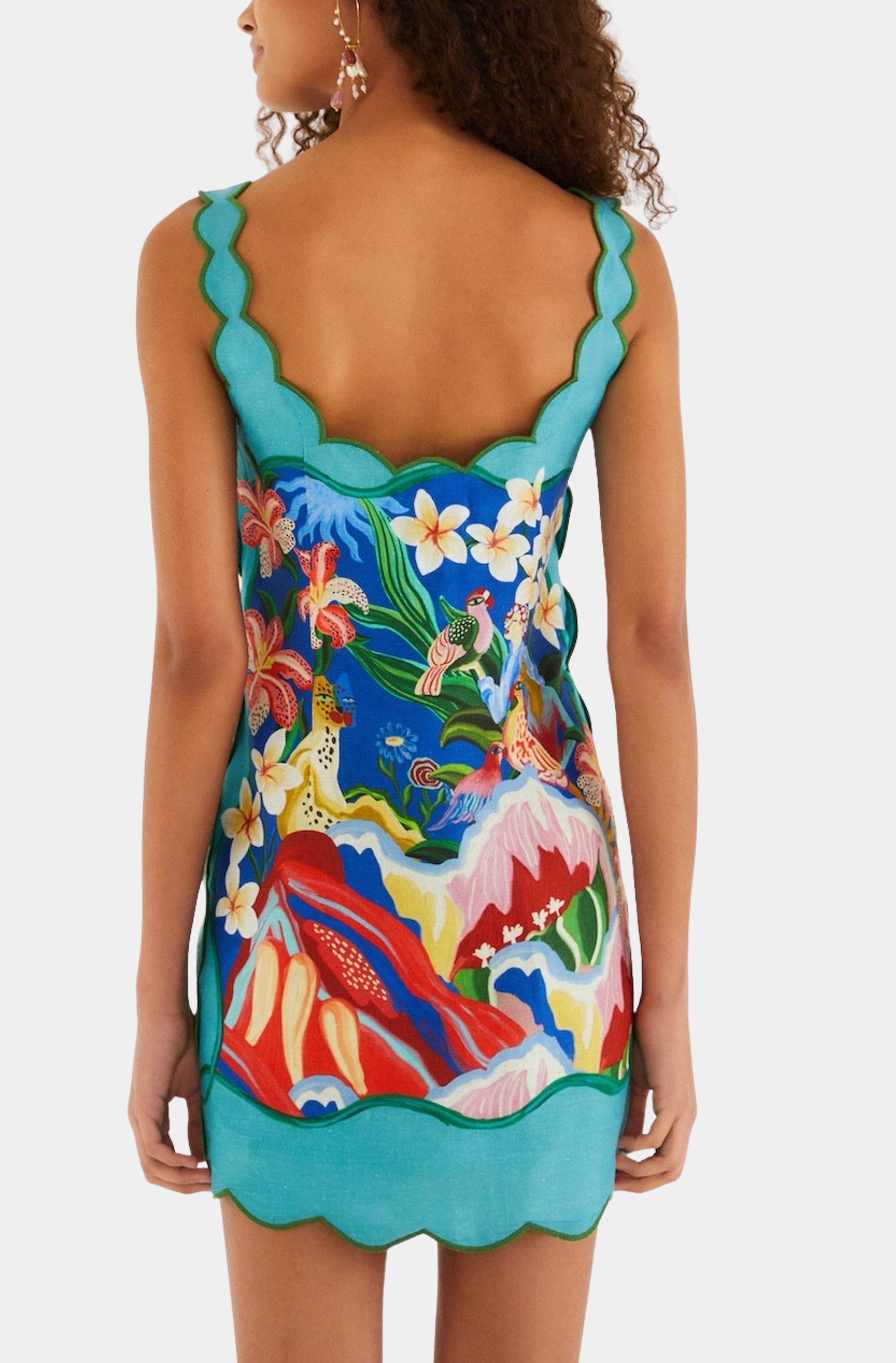Garden Of Life Scarf Multicolor Sleeveless Mini Dress