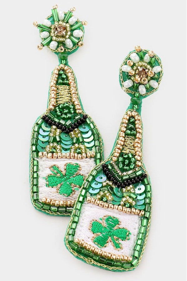 St. Patrick&#39;s Day Champagne Earrings