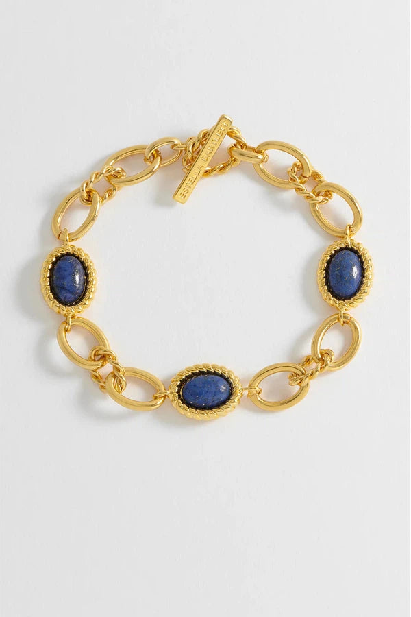 Chunky Chain Blue Gemstone Bracelet