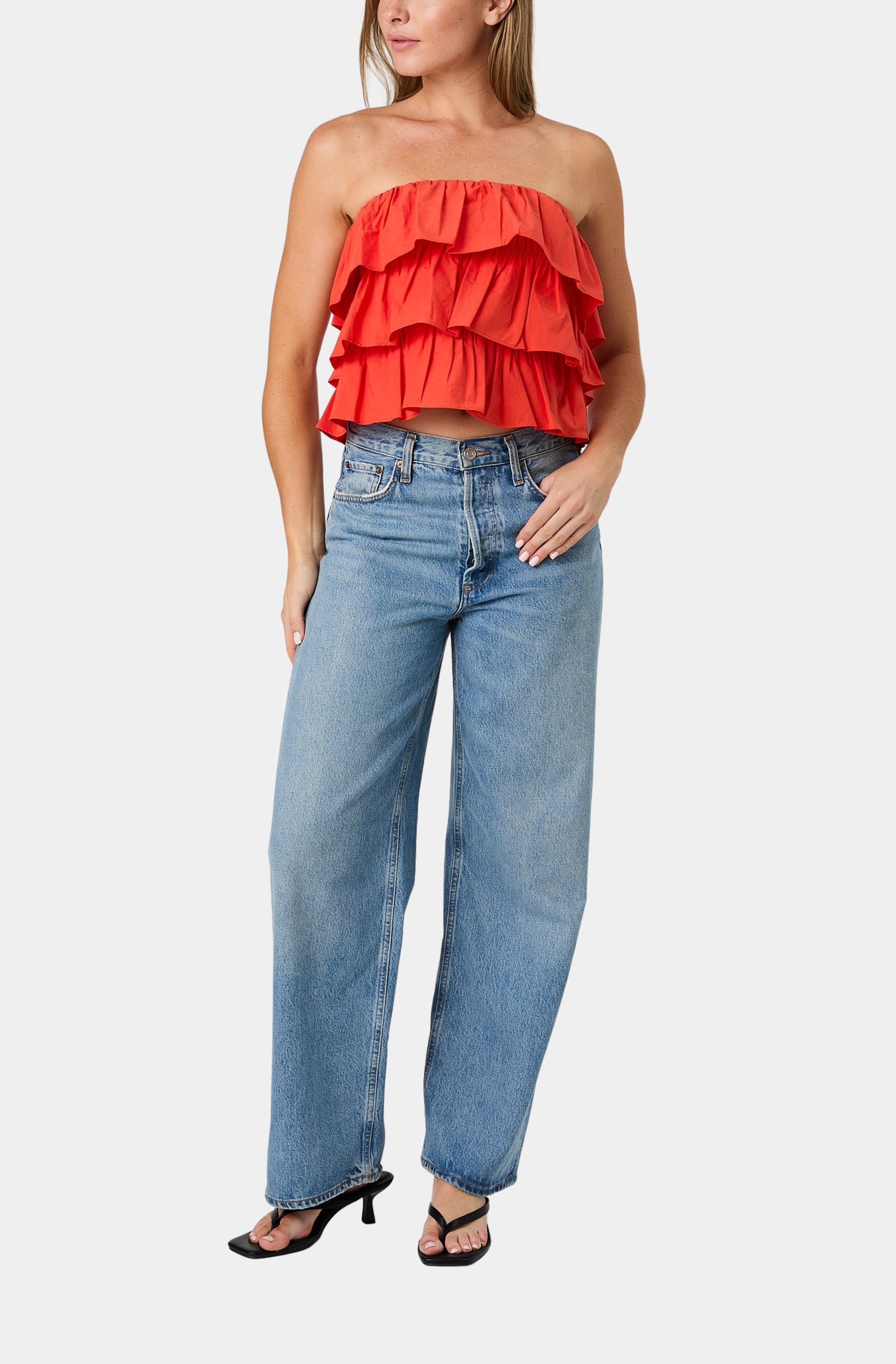 Aimee Cotton Strapless Top