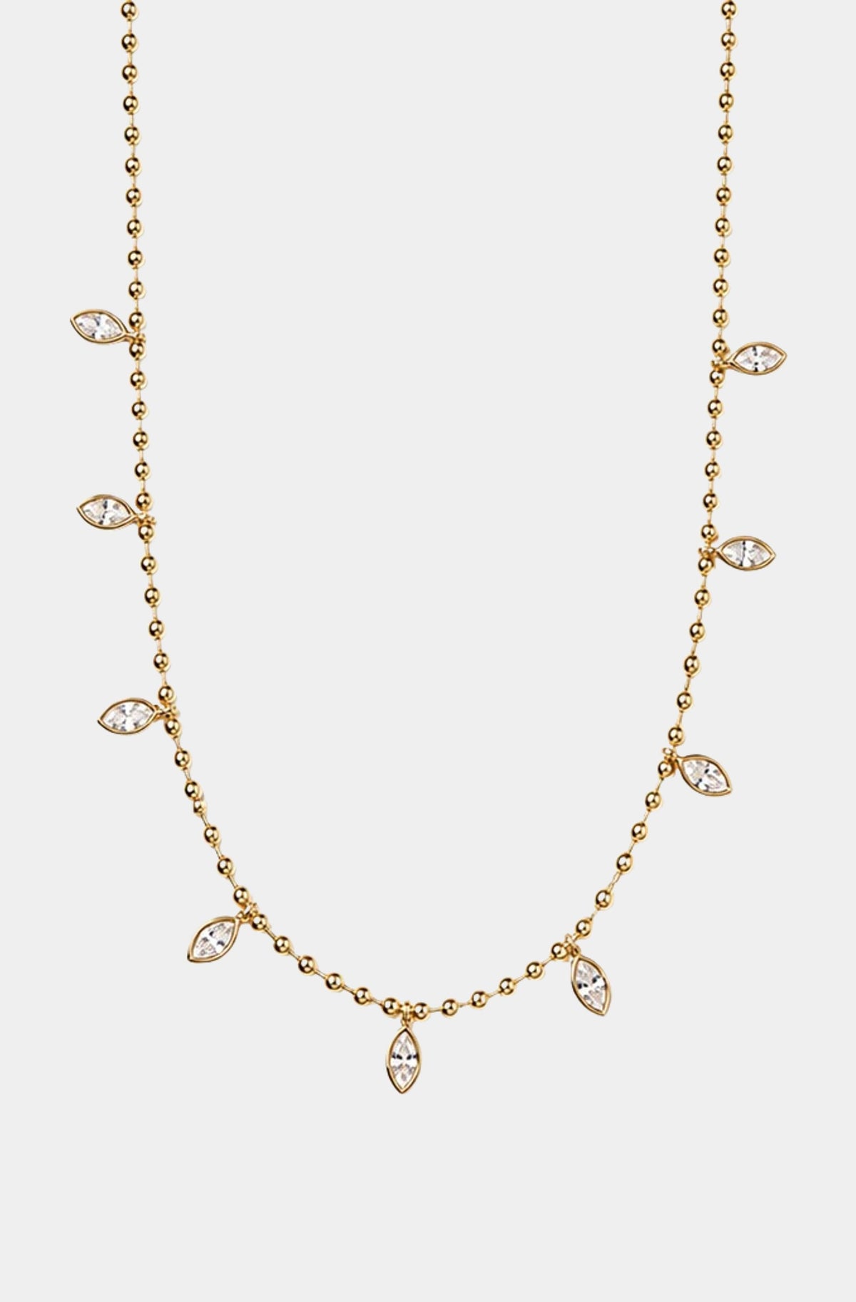 Beaded CZ Marquise Necklace