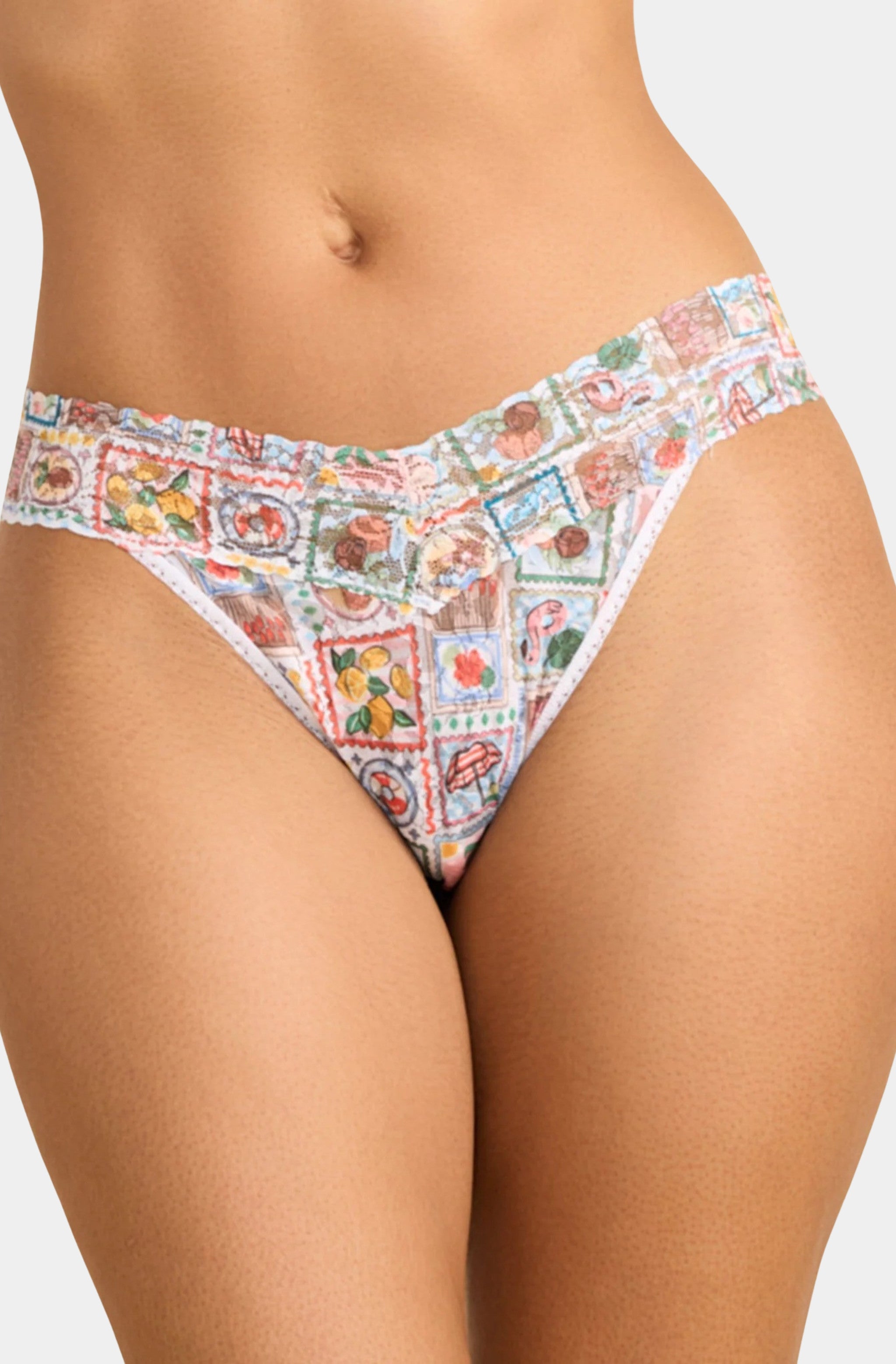 Printed Signature Lace Original Rise Thong