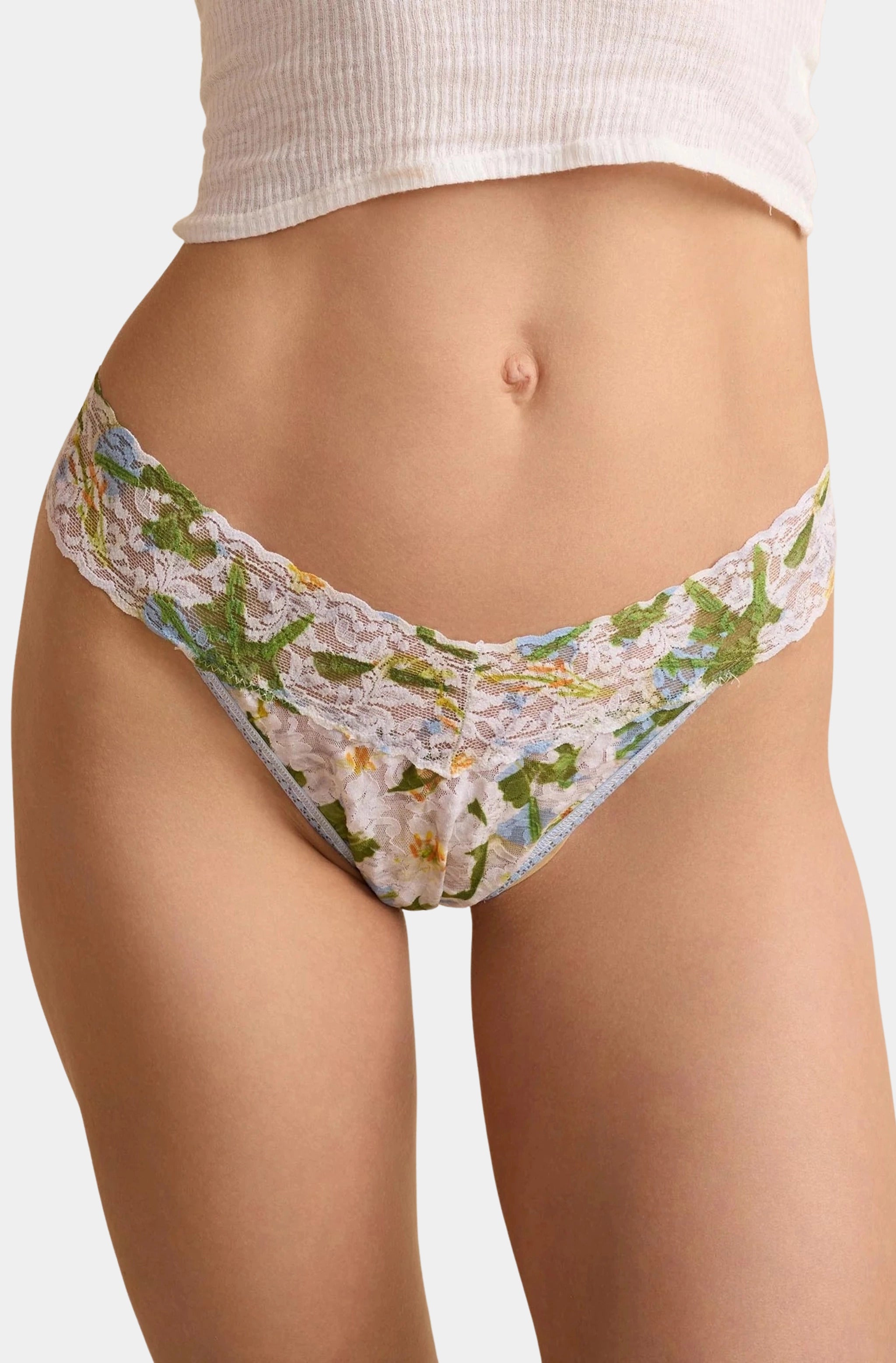 Printed Signature Lace Original Rise Thong