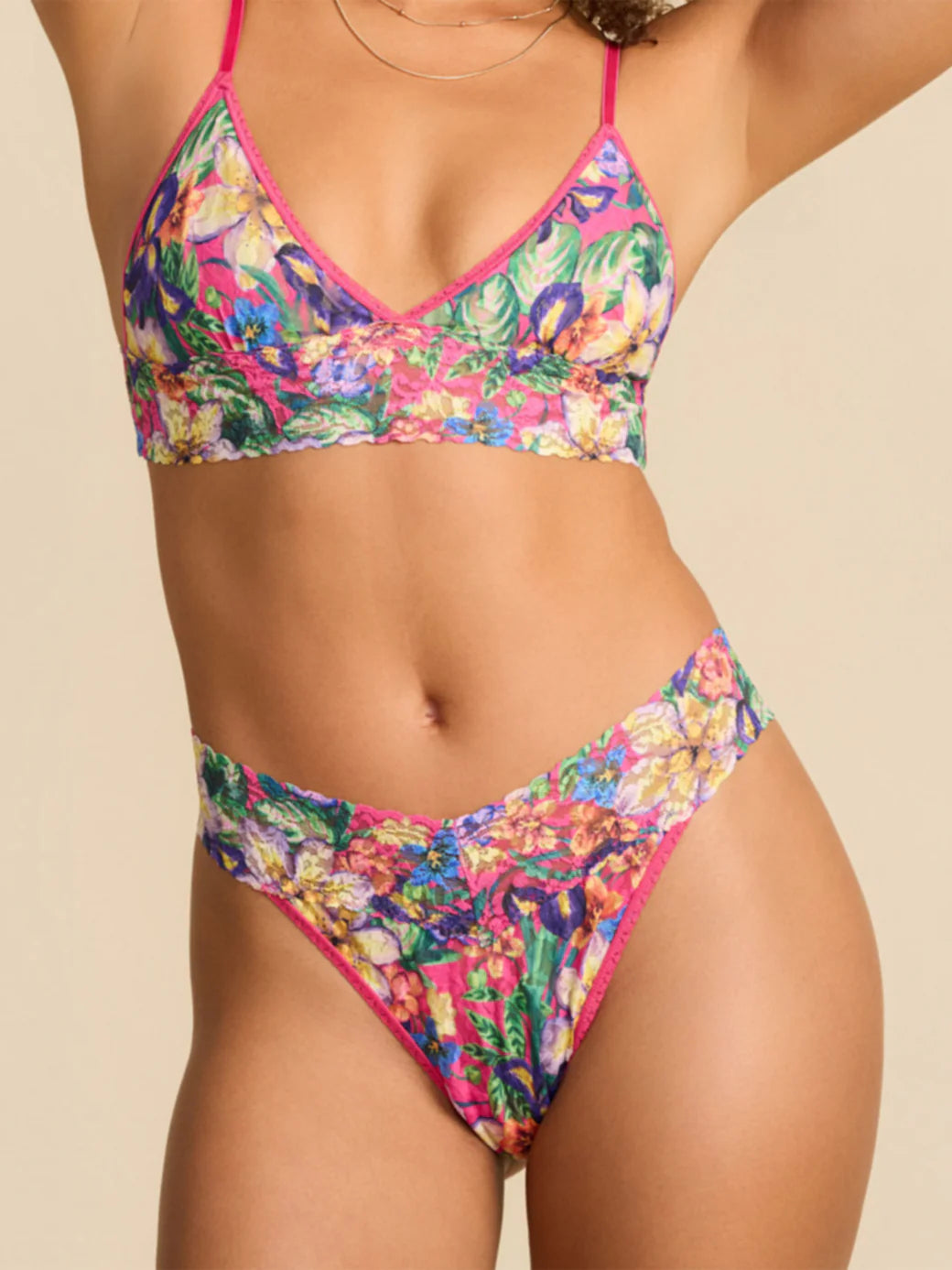 Printed Signature Lace Original Rise Thong