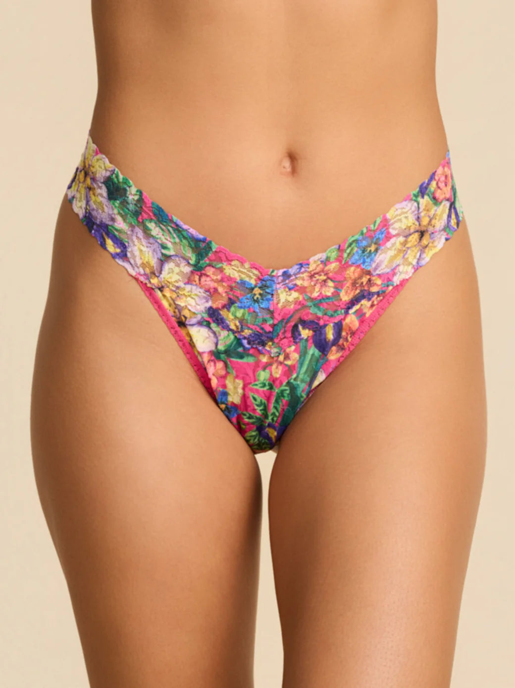 Printed Signature Lace Original Rise Thong