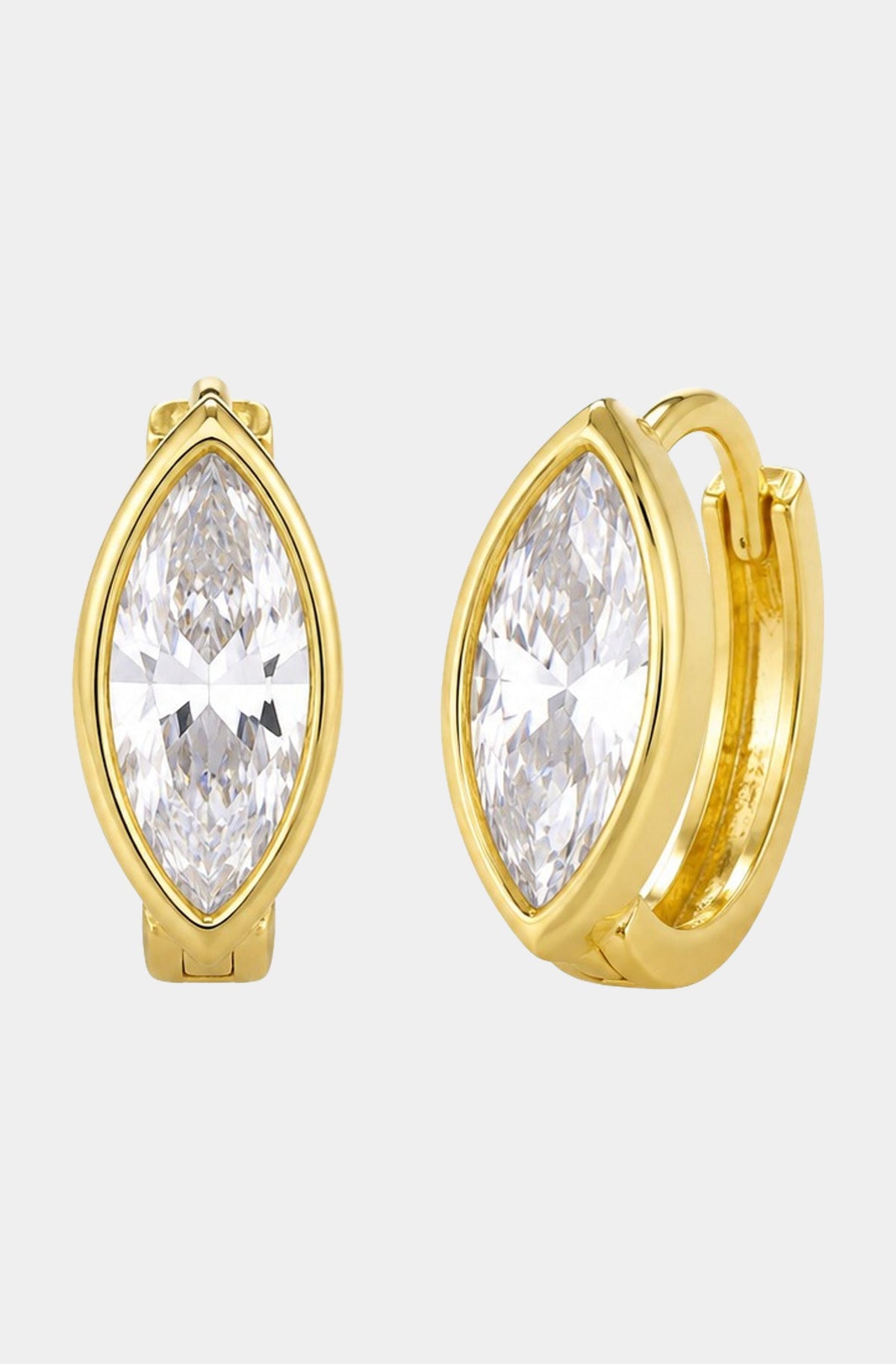 Marquise Bezel Mini Hoop