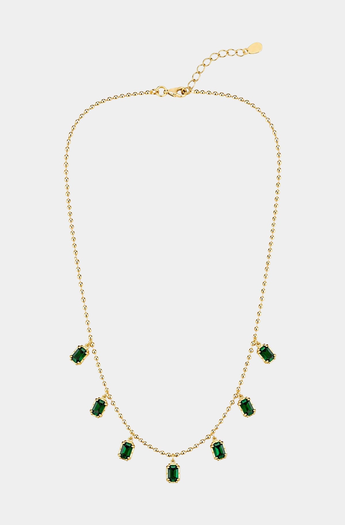 Emerald Georgian Bezel Set Necklace
