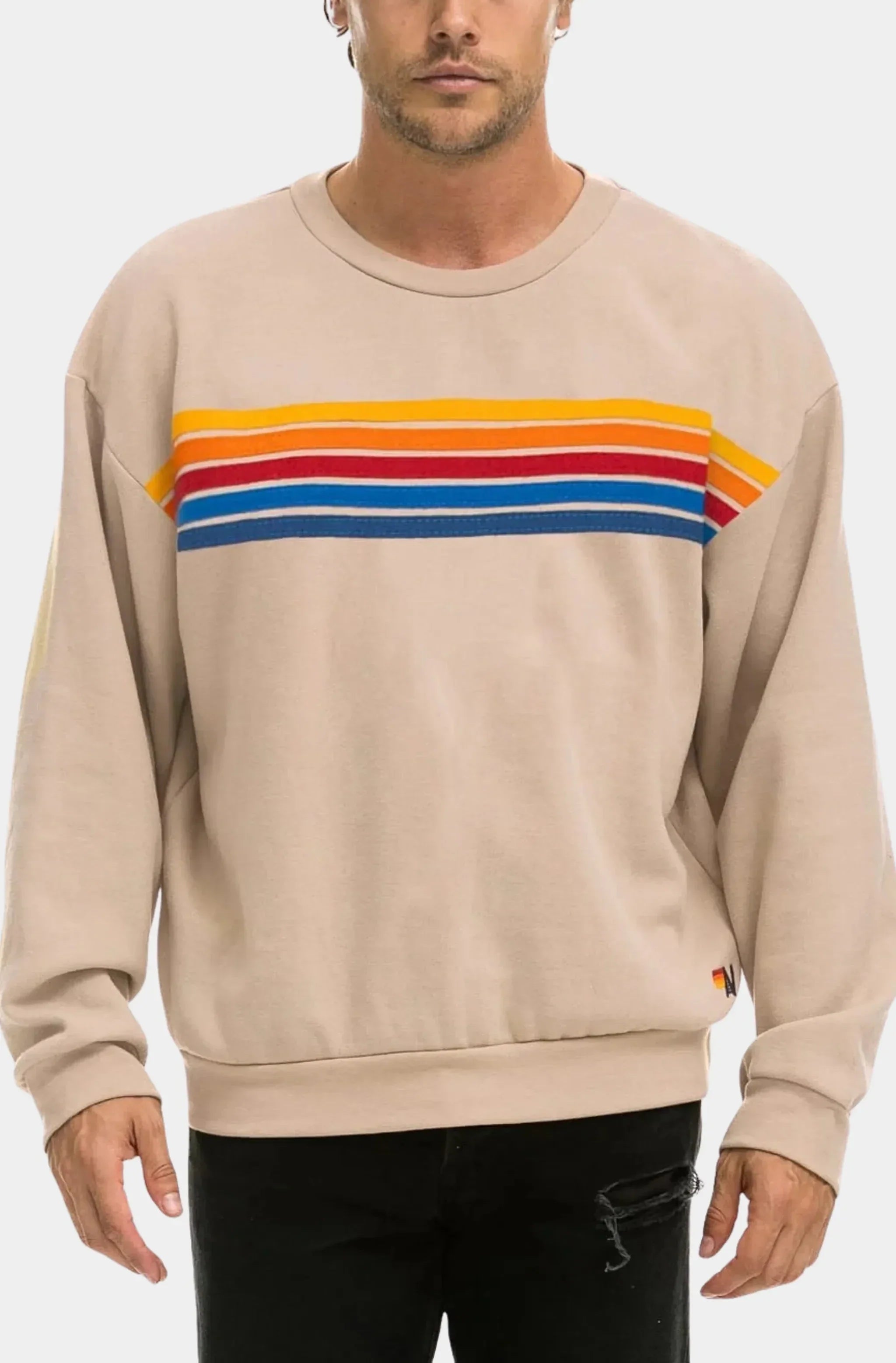 5 Stripe Crew Sweatshirt Relaxed