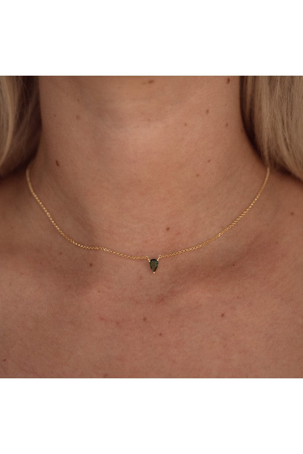 Emerald Pear Drop Necklace