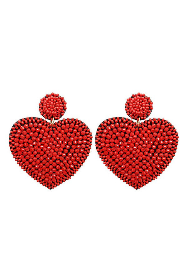Glass Beaded Valentine&#39;s Day Earrings