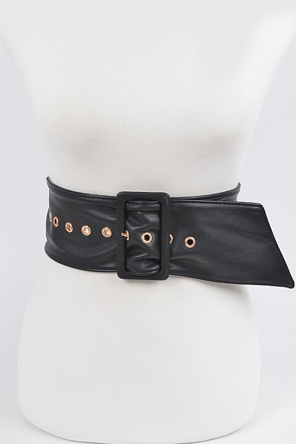 Wide Vegan Leather Belt